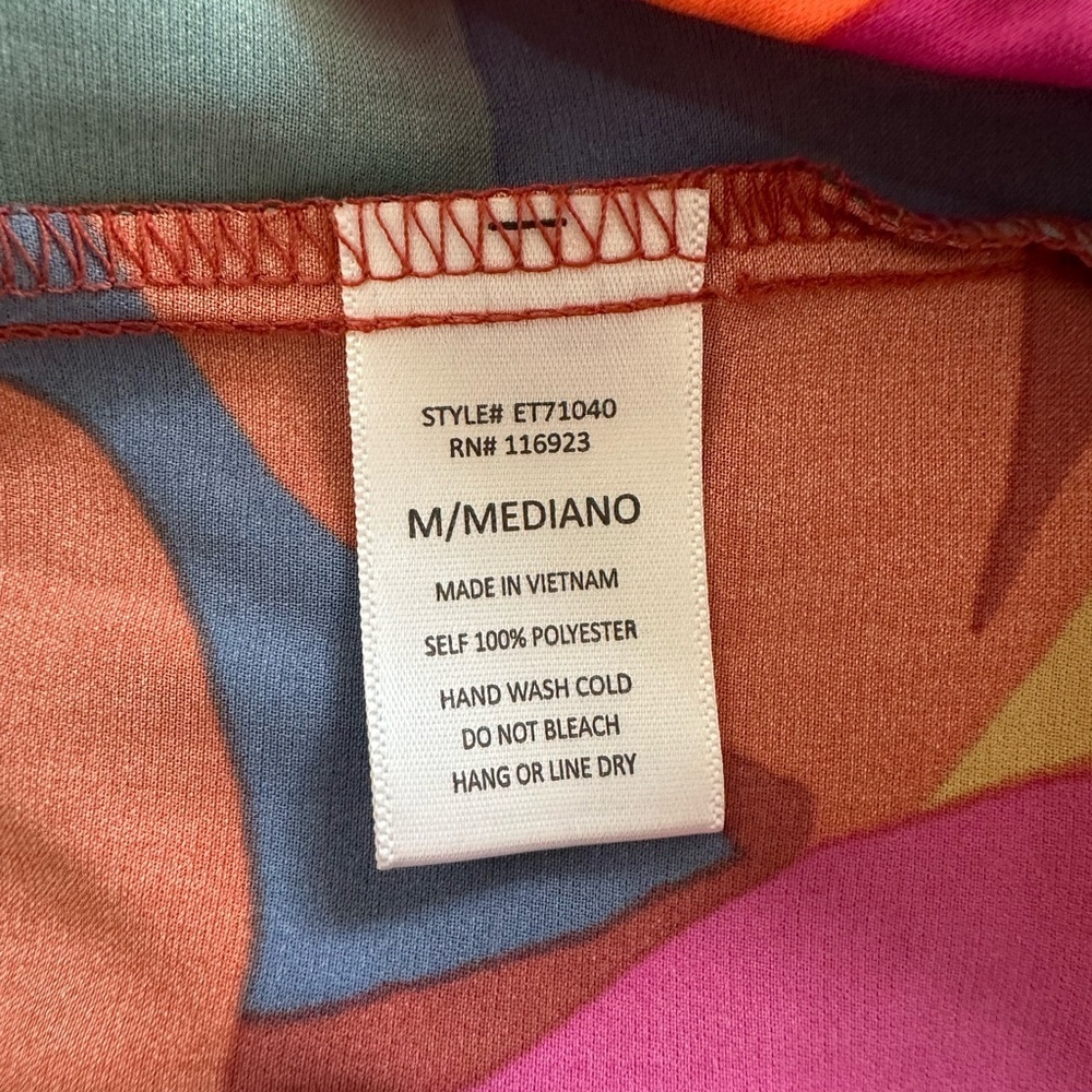 Easel Boho Multi Abstract Leaf Print Long Sleeve … - image 8